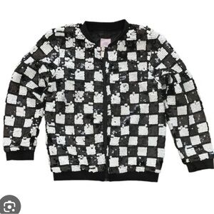 More Than Magic Black and White Sequin Jacket